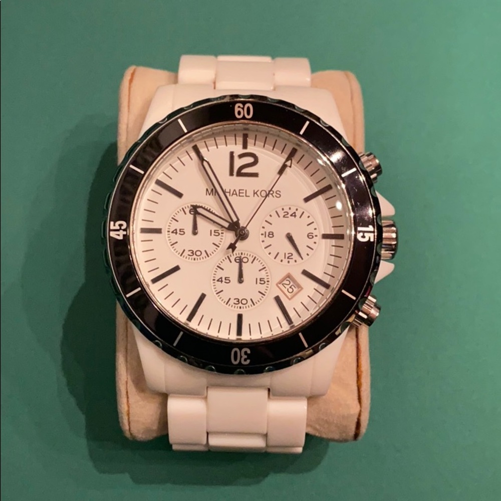 White wrist watch